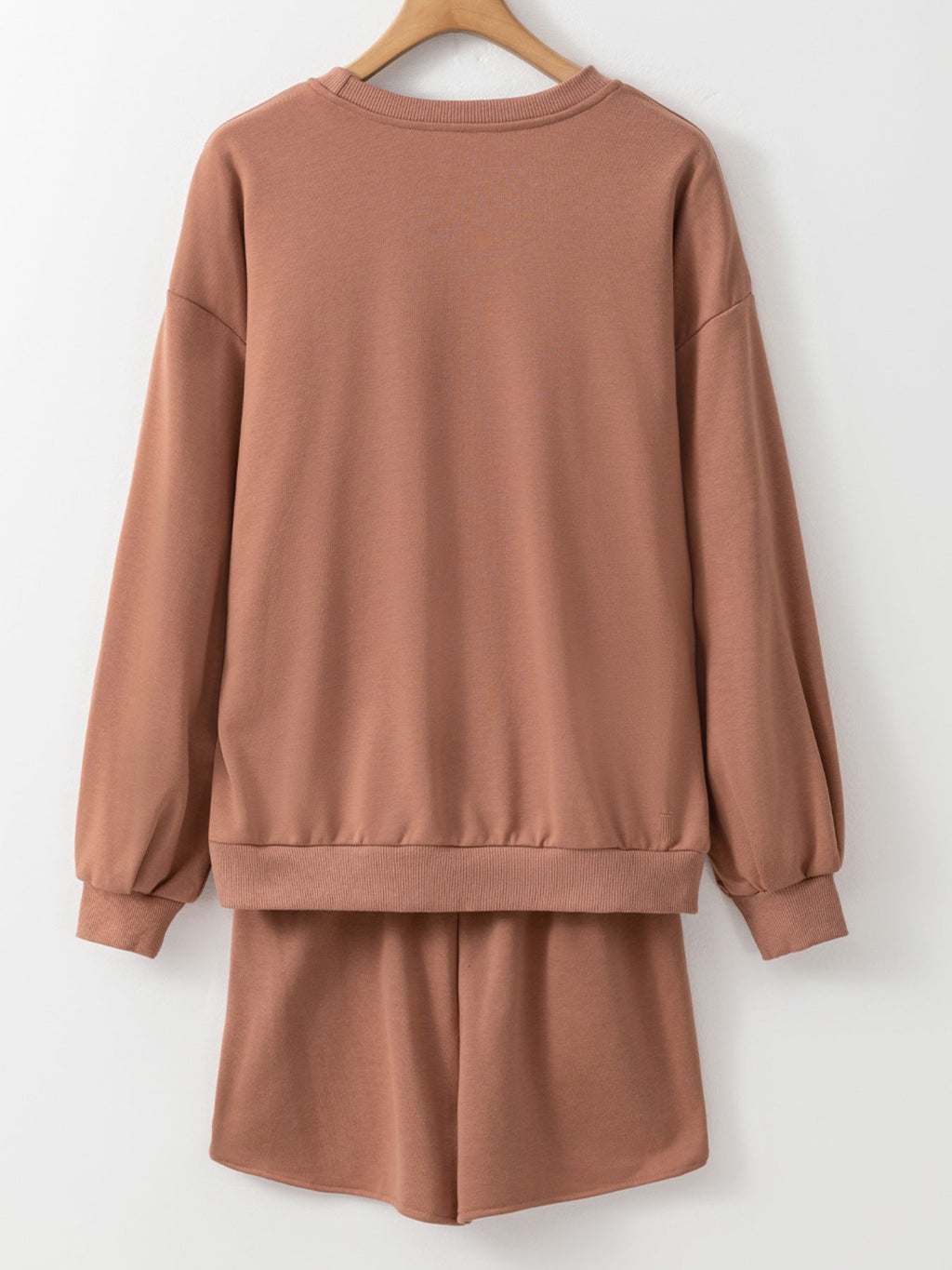 COFFEE Sequin Letter Sweatshirt & Shorts Set