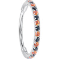 Black & Orange CZ Titanium Hinged Nose Hoop