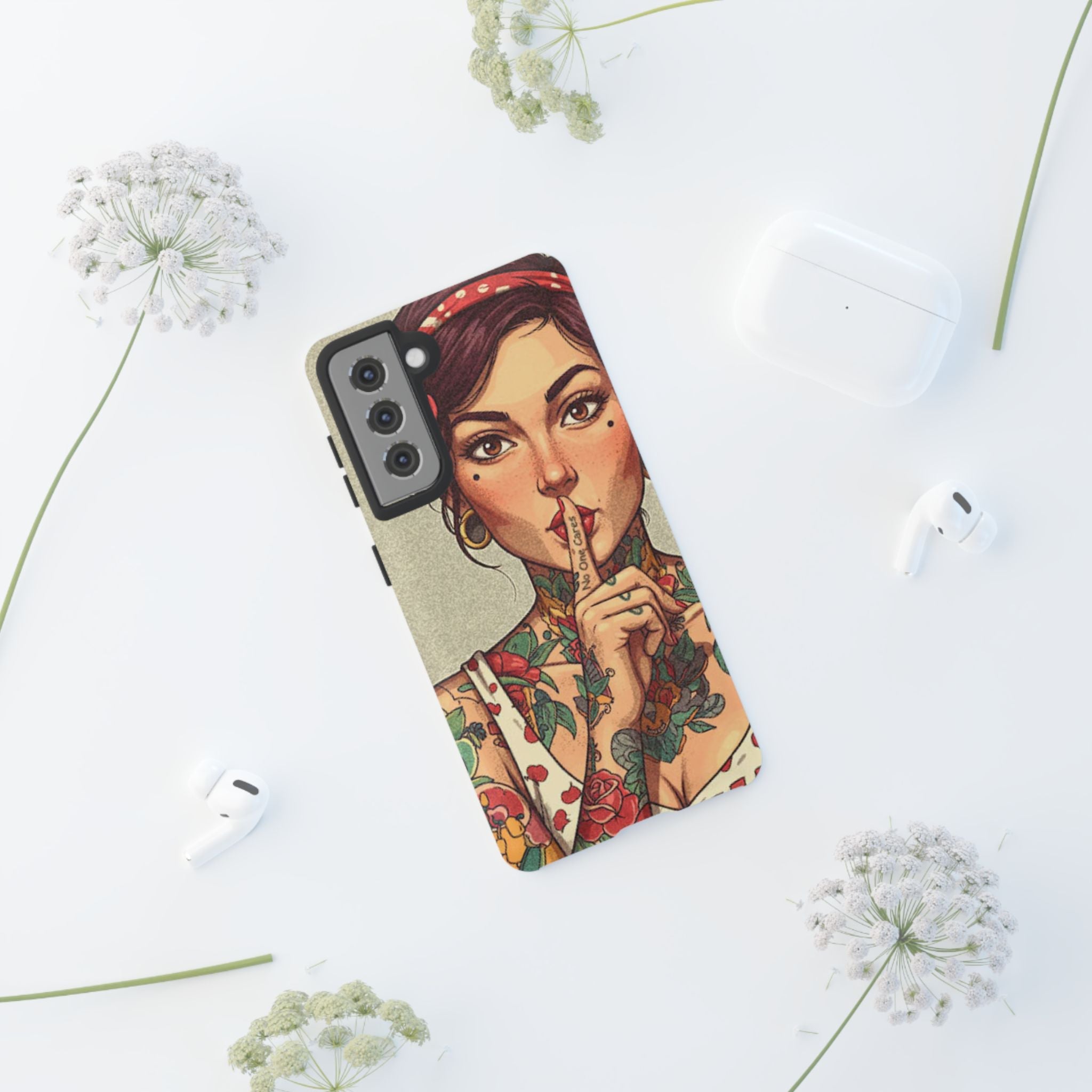 Shh No One Cares Tough Phone Case