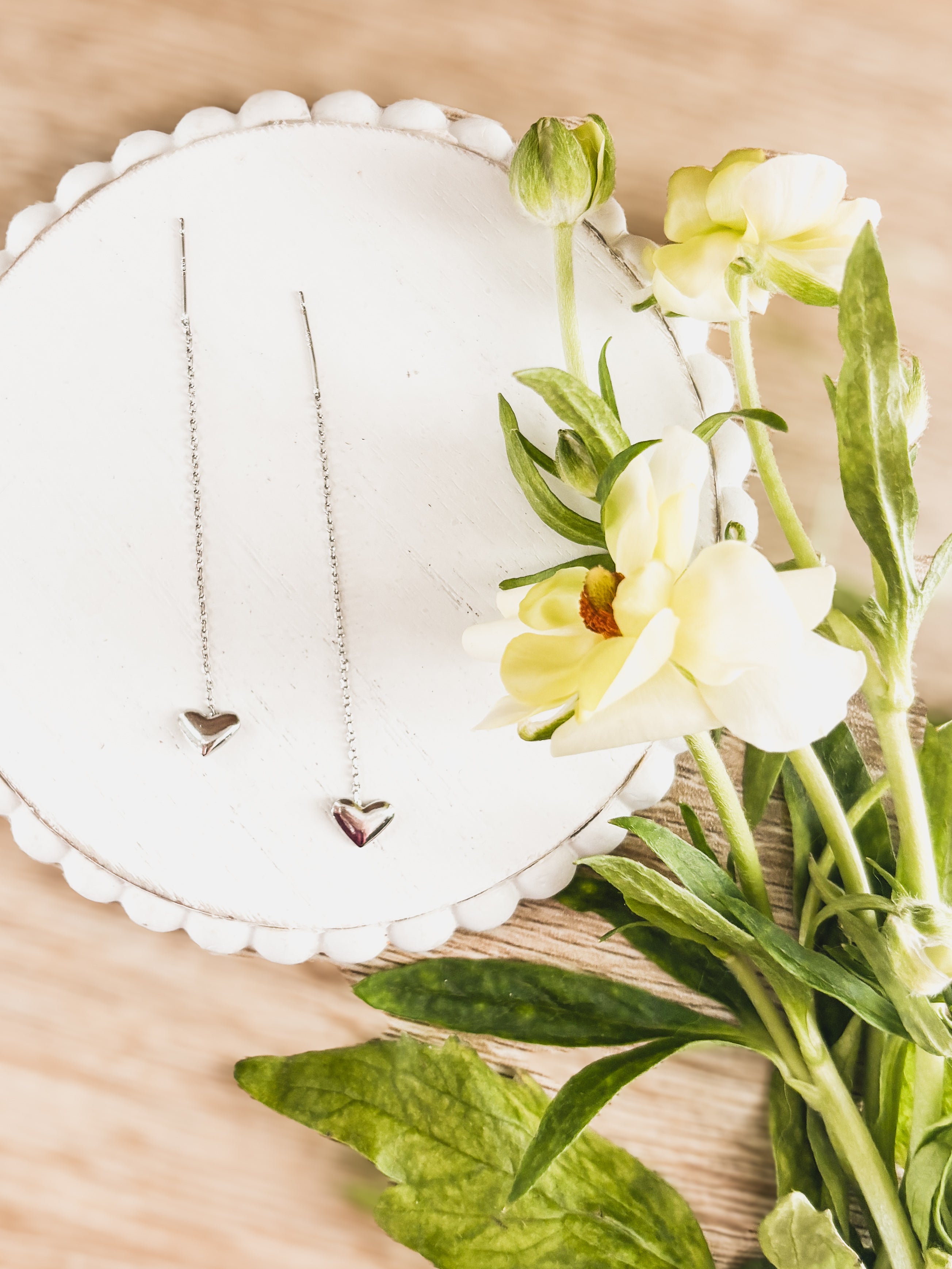 Dainty Heart Drop Earrings