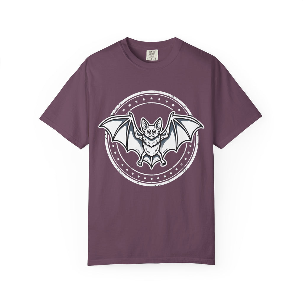 Bat Emblem Graphic Tee — Heavyweight Garment-Dyed Comfort Colors