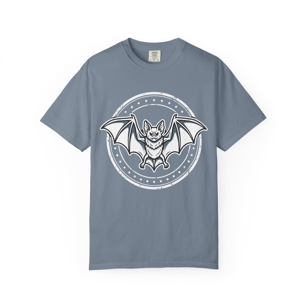 Bat Emblem Graphic Tee — Heavyweight Garment-Dyed Comfort Colors