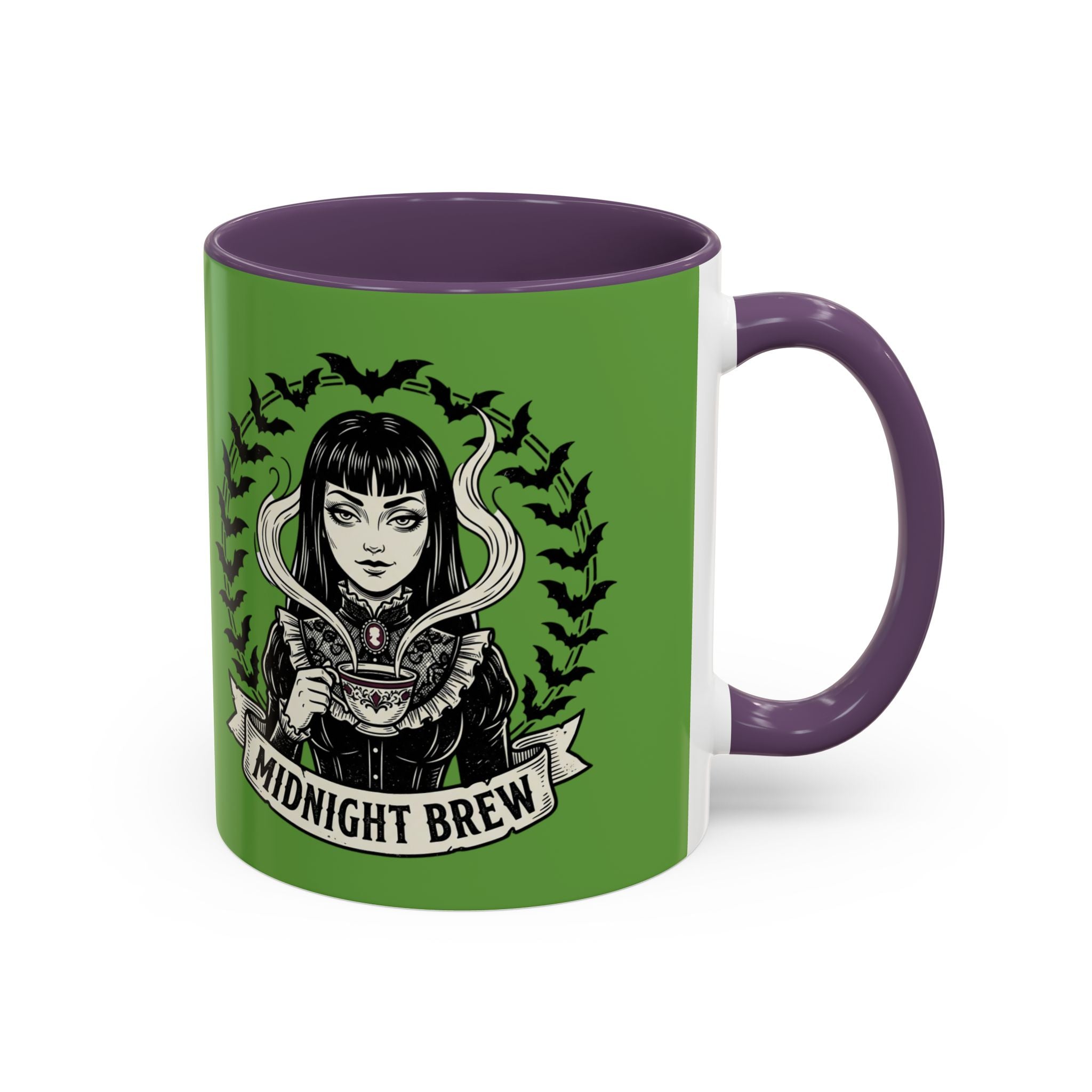 Midnight Brew Witchy Coffee Mug — Gothic Bat Design 11oz