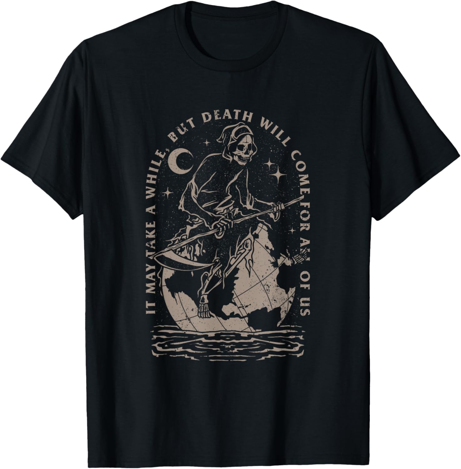 Goth Grim Reaper Shirt Angel of Death Scythe Halloween T-Shirt