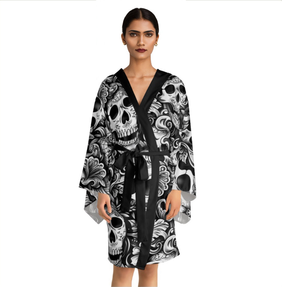 The Rebel Queens Skull Kimono Robe