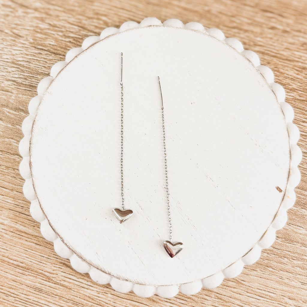Dainty Heart Drop Earrings