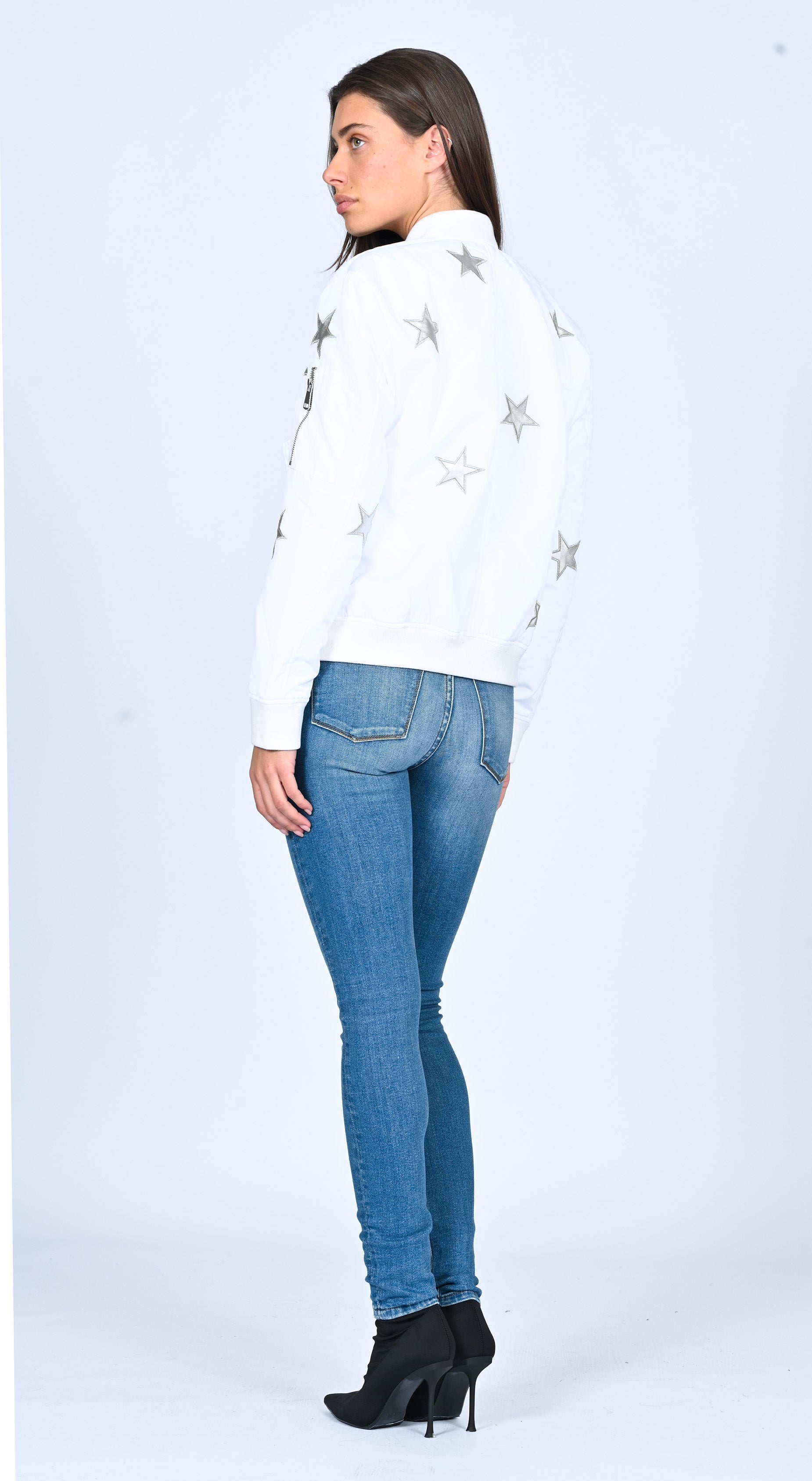 Star Bomber Jacket – White