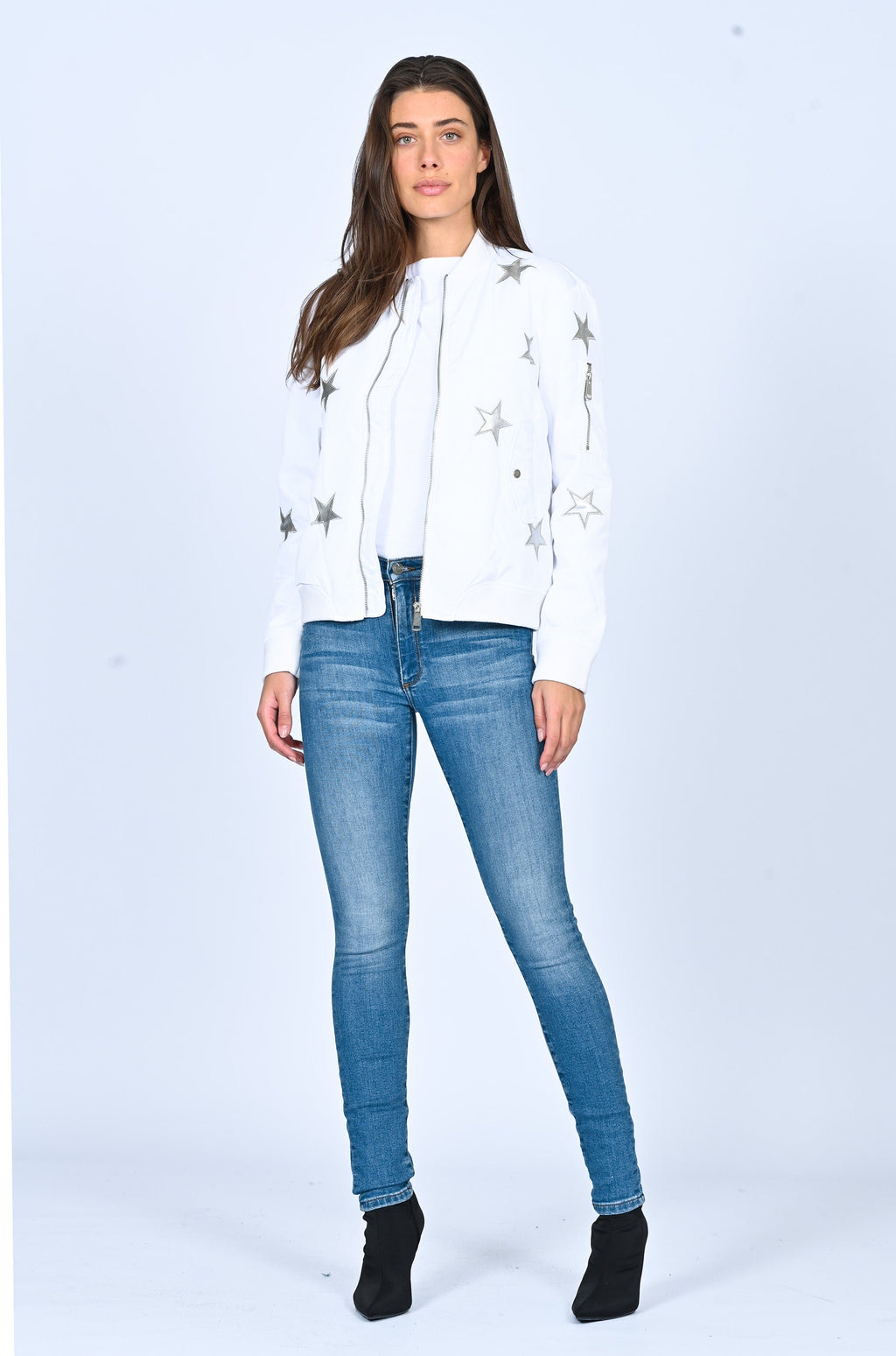 Star Bomber Jacket – White