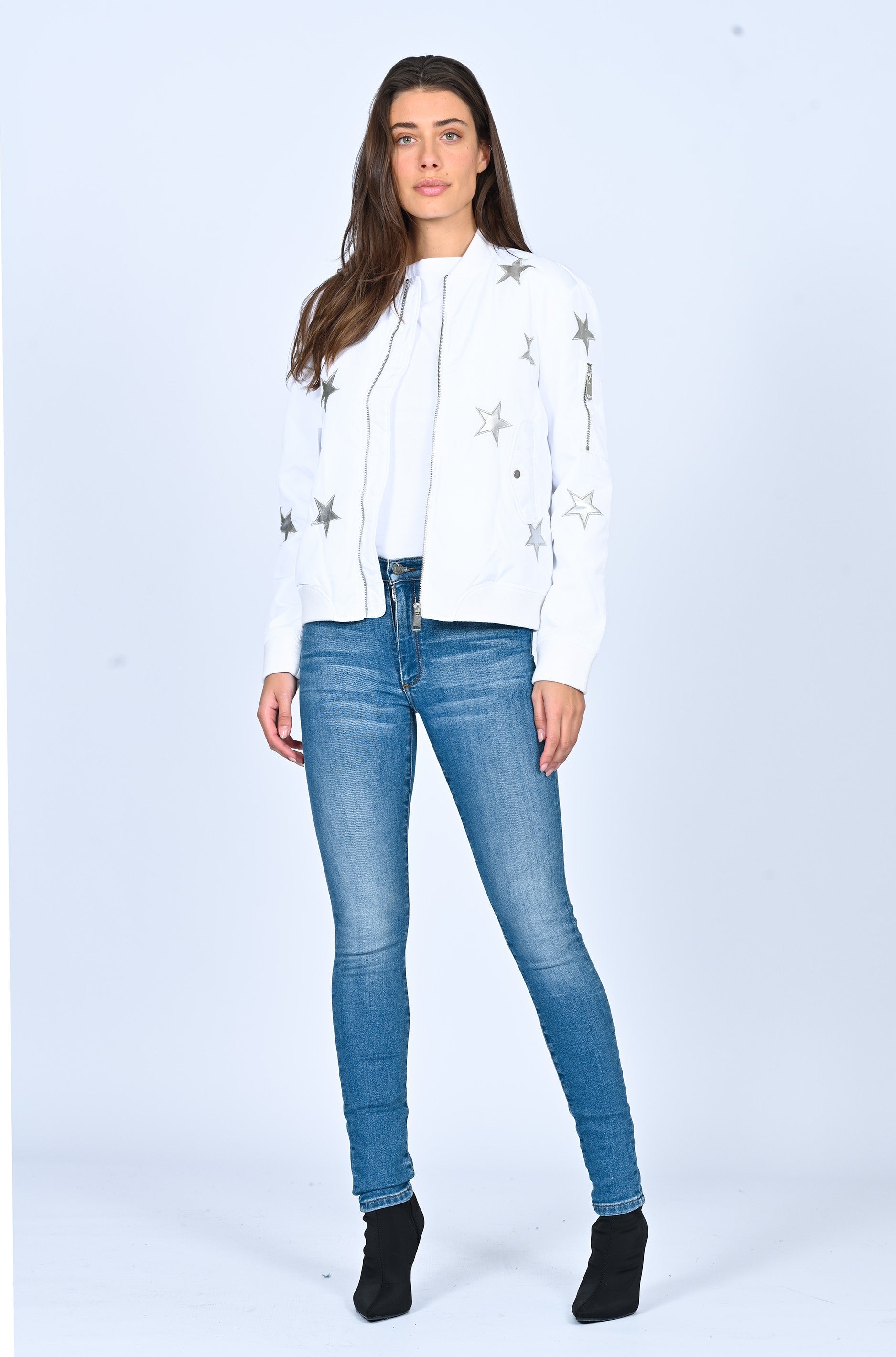 Star Bomber Jacket – White