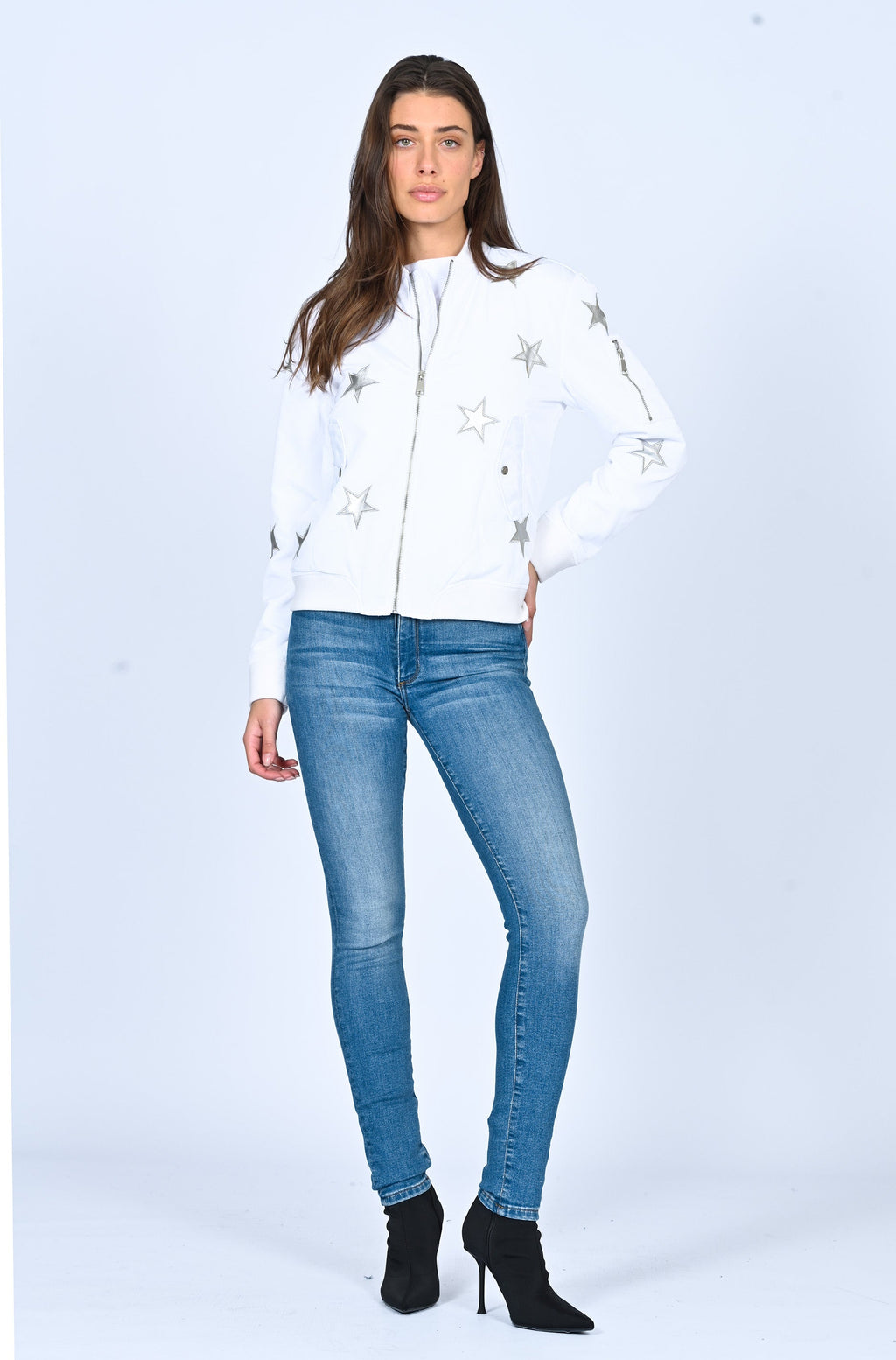 Star Bomber Jacket – White