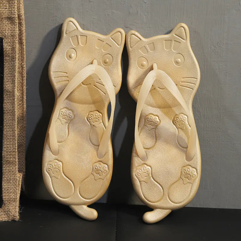 Good Vibes Cartoon Flip Flops