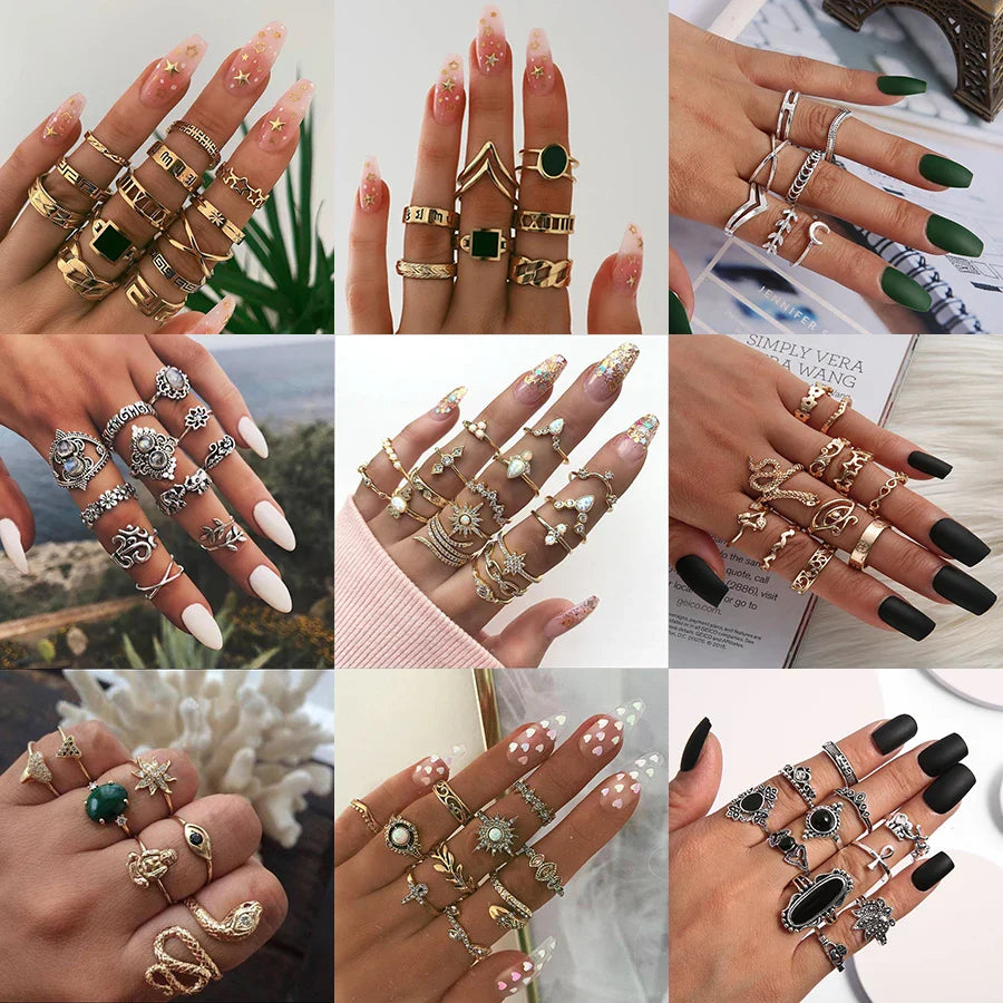 Bohemian Witchy Trendy Ring Sets
