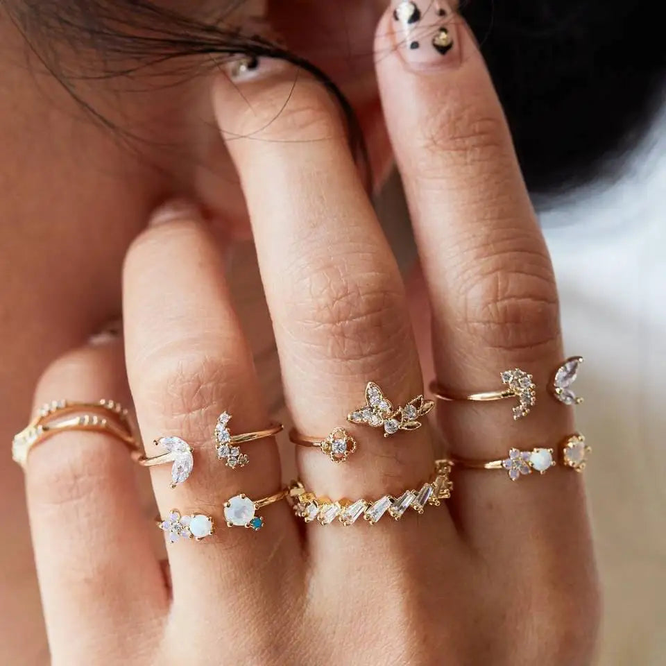 Bohemian Witchy Trendy Ring Sets