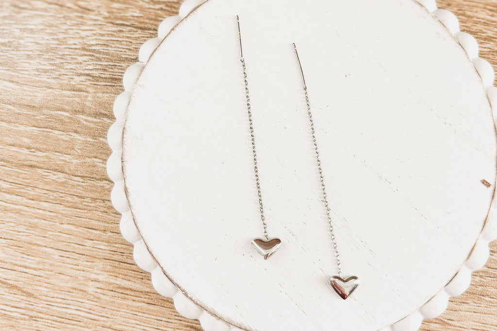 Dainty Heart Drop Earrings