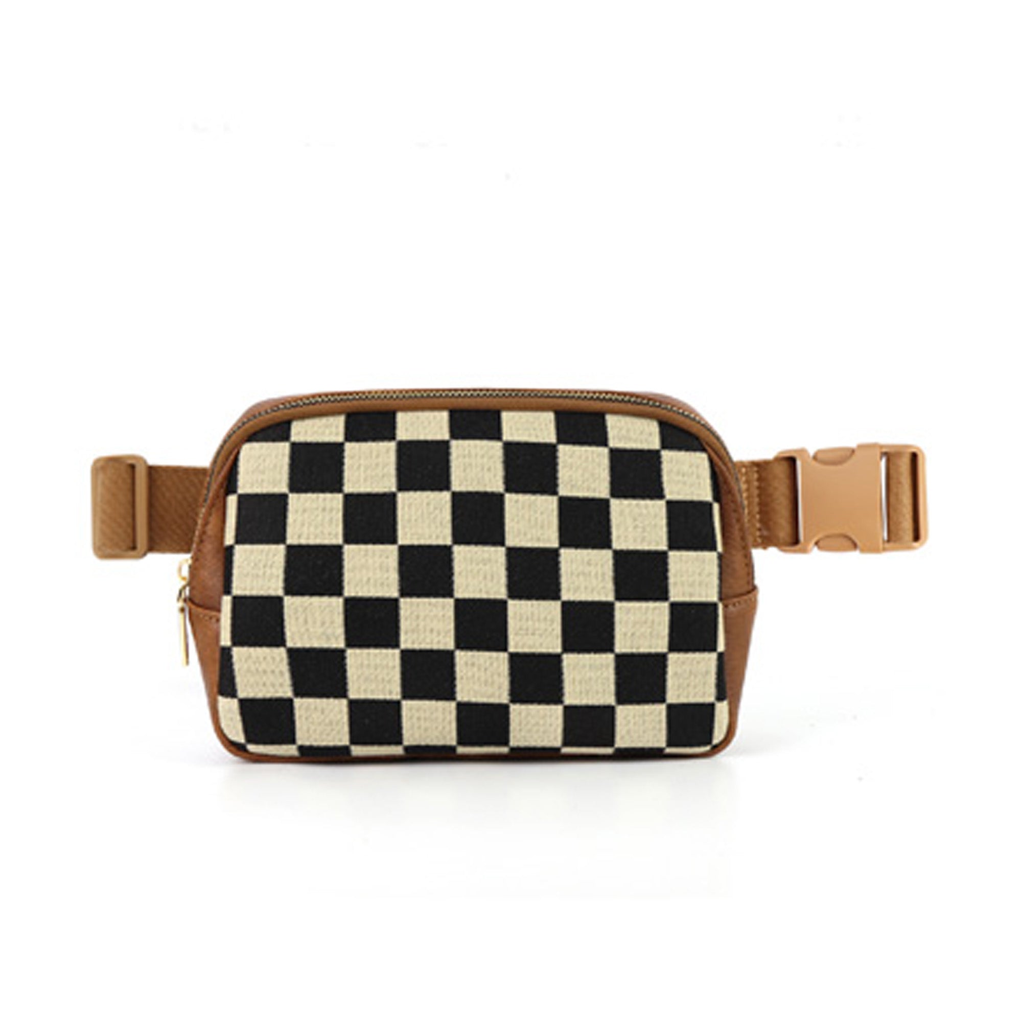 Alva Mixed Media Check Sling Bag