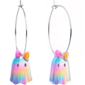 Iridescent Ghost Girl Hoop Earrings
