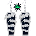 Glowing Bats & Coffin Glow-in-the-Dark Dangle Earrings