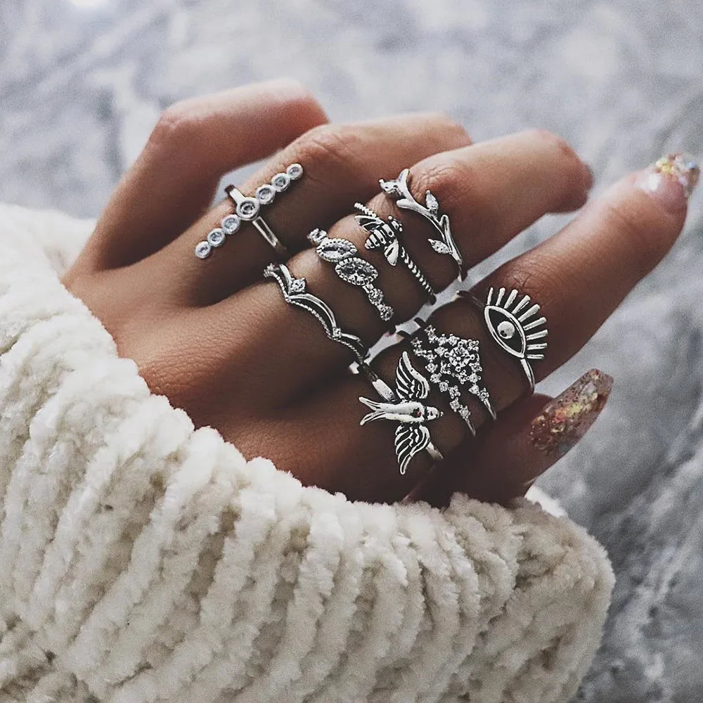 Bohemian Witchy Trendy Ring Sets