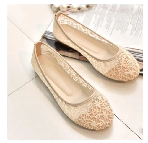 Lace Me Up Mesh Flats