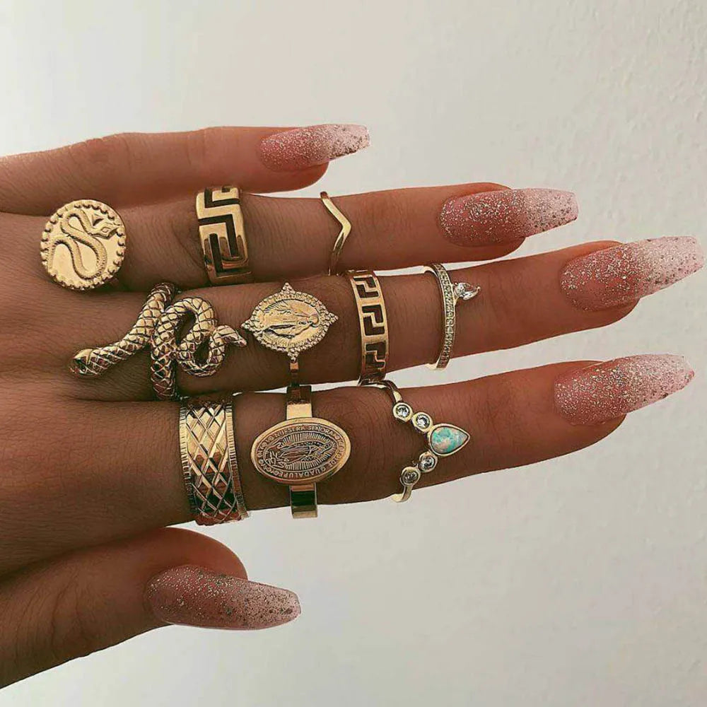 Bohemian Witchy Trendy Ring Sets