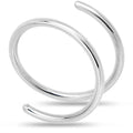 925 Sterling Silver Double Hoop Spiral Nose Ring