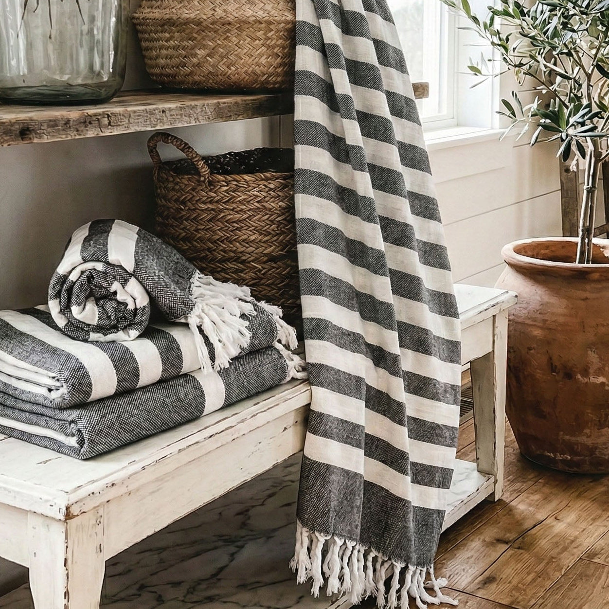 Bold Stripe Turkish Cotton Towel