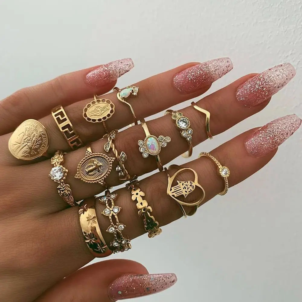 Bohemian Witchy Trendy Ring Sets