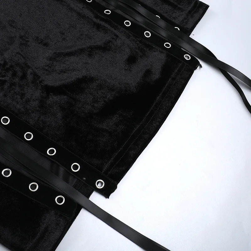 Velvet High Split Cross Dress