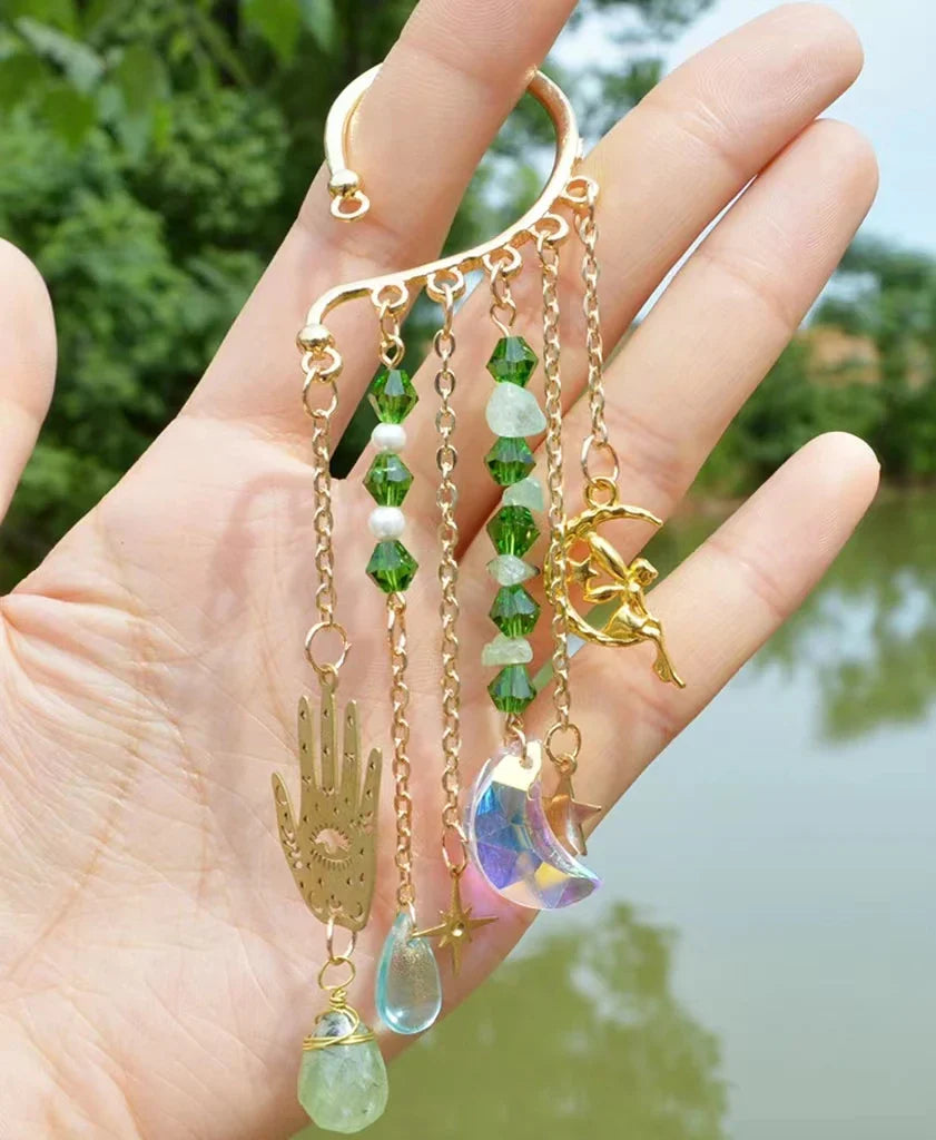 Crystal Charm Ear Cuffs