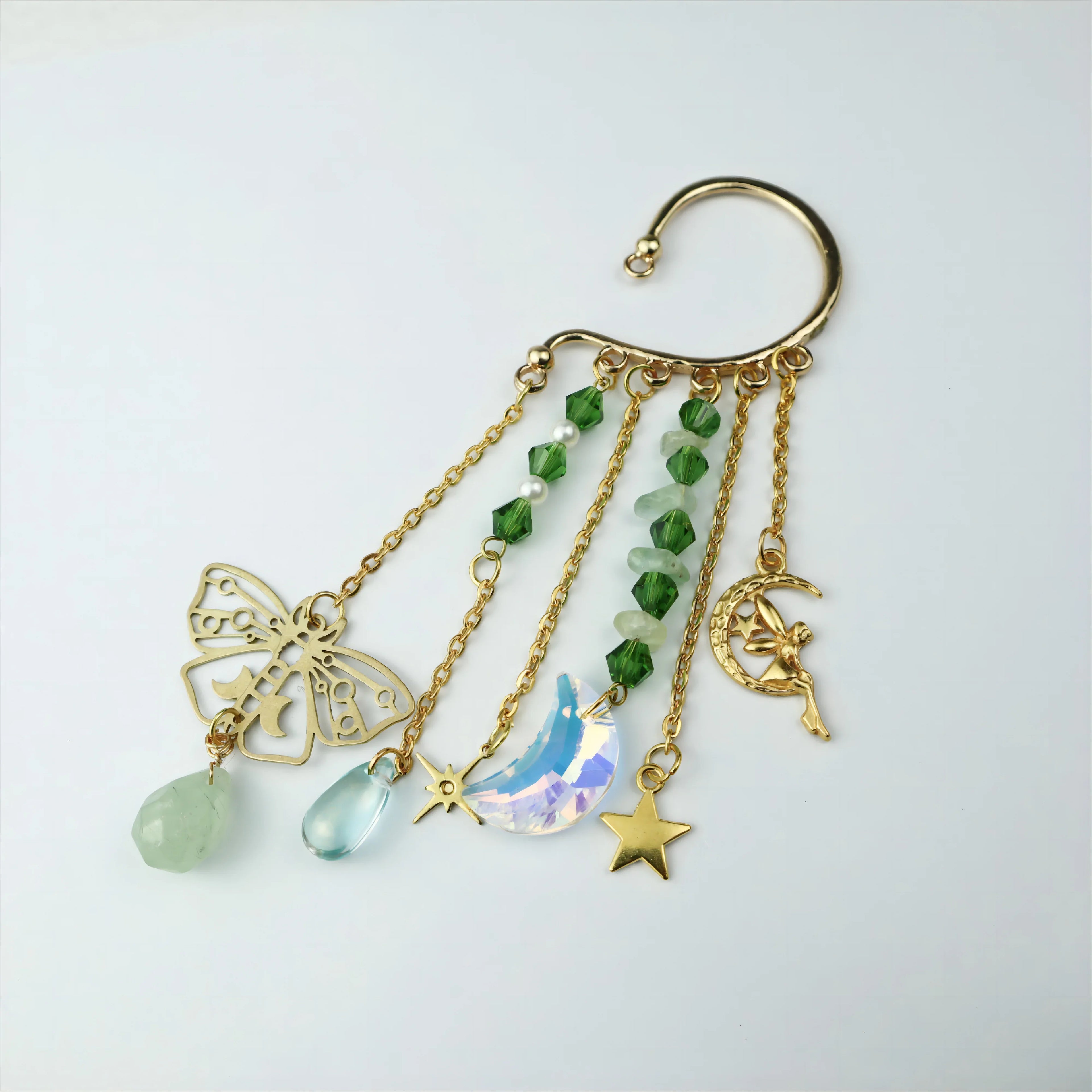 Crystal Charm Ear Cuffs