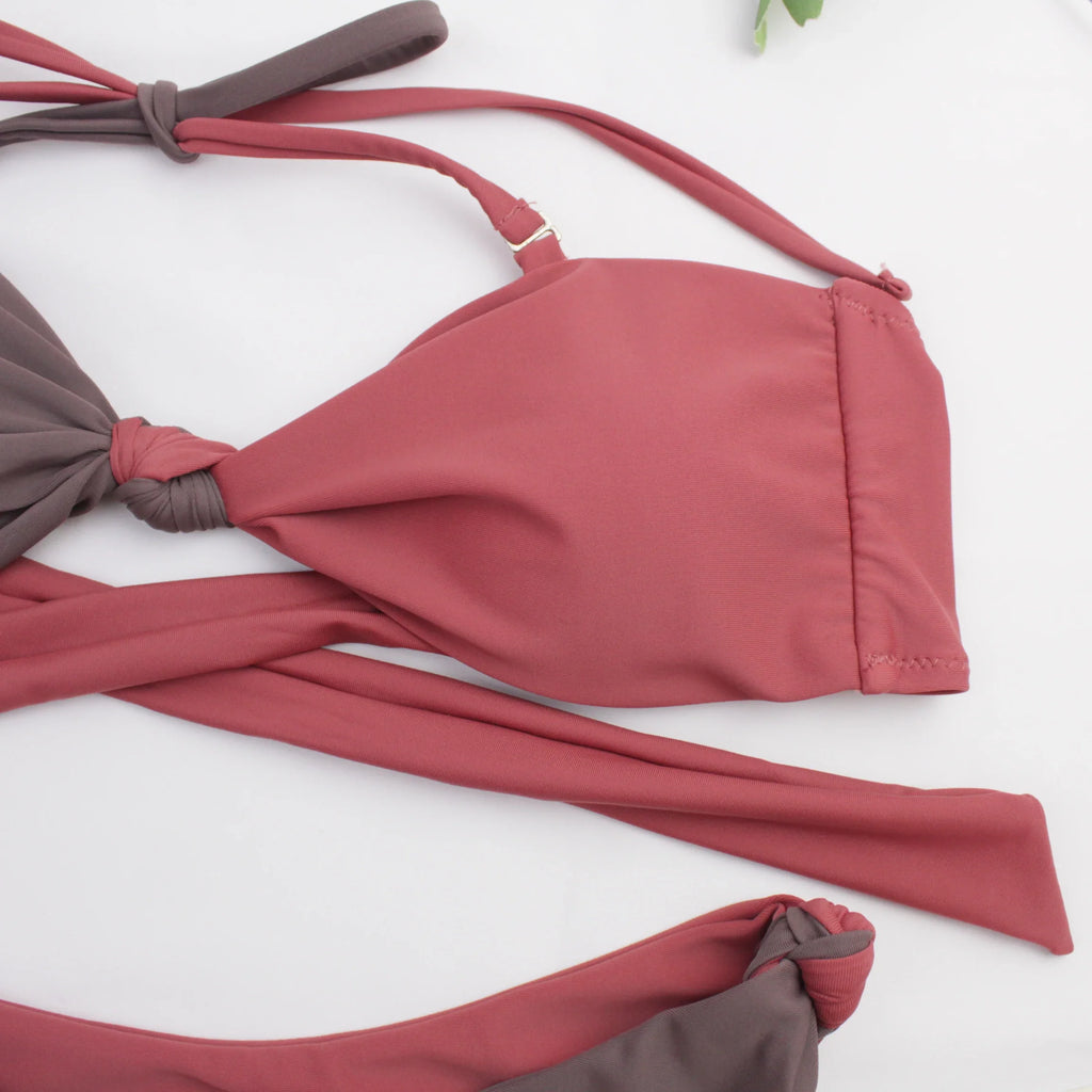 Geelal Two-Tone Two-Piece Swimsuit