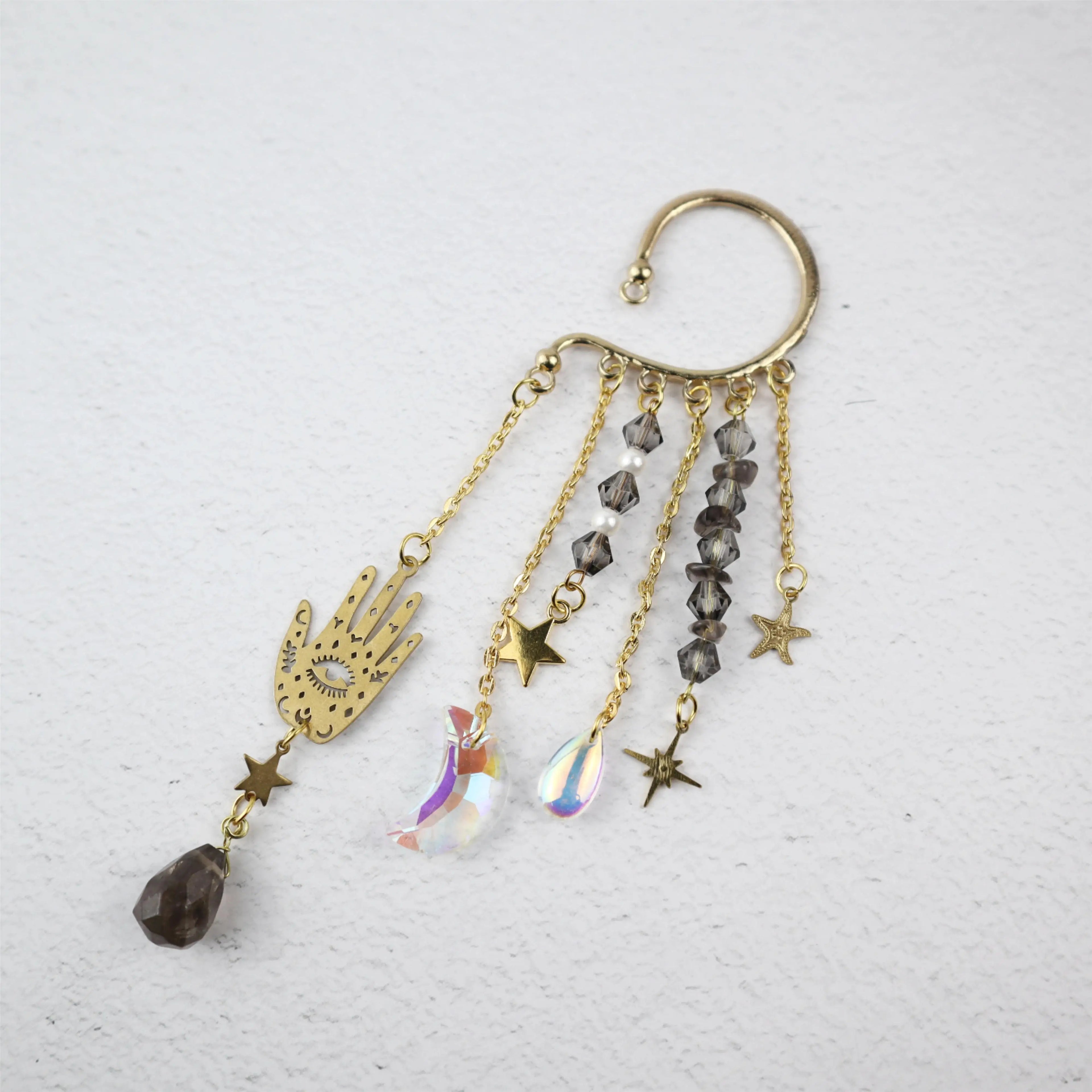 Crystal Charm Ear Cuffs