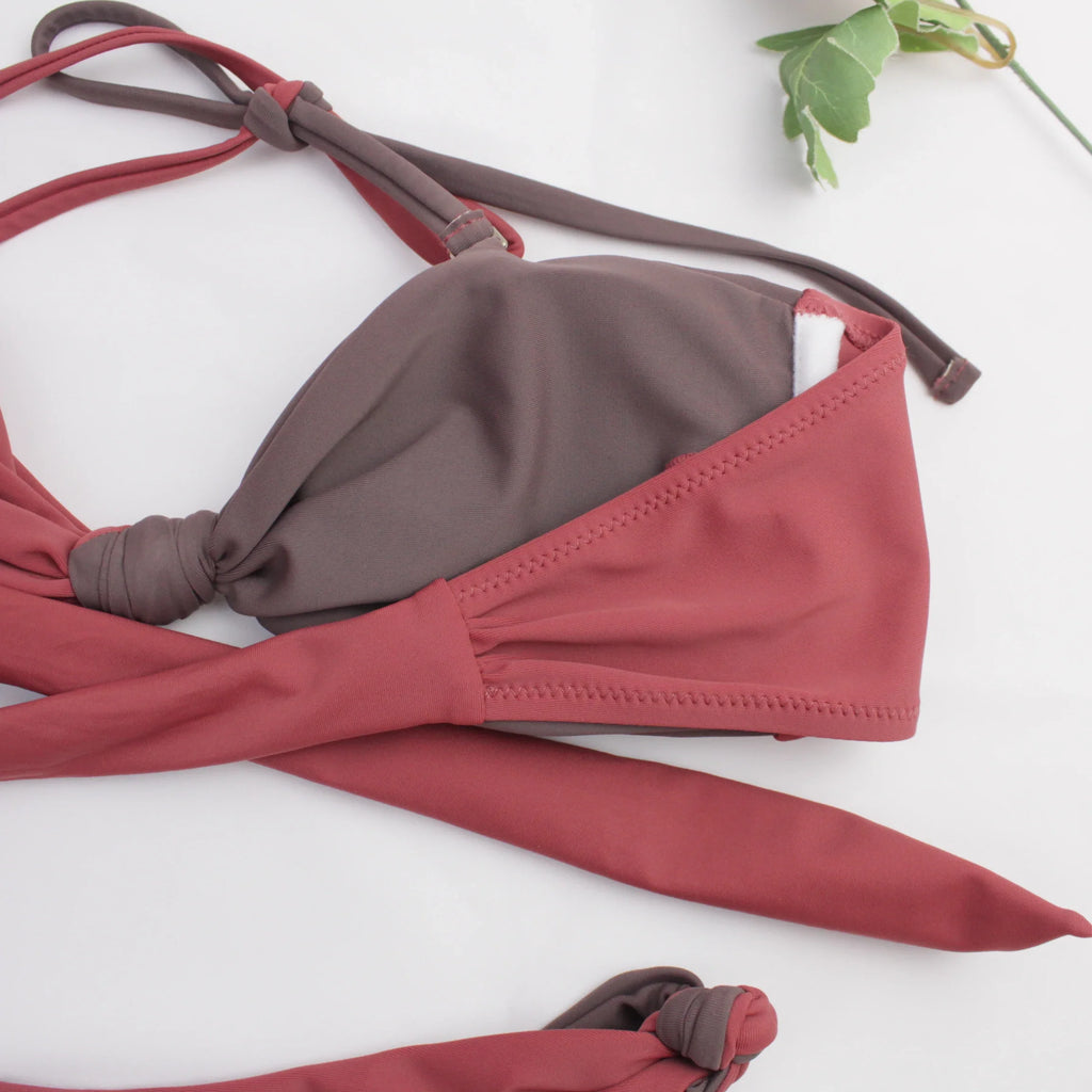 Geelal Two-Tone Two-Piece Swimsuit