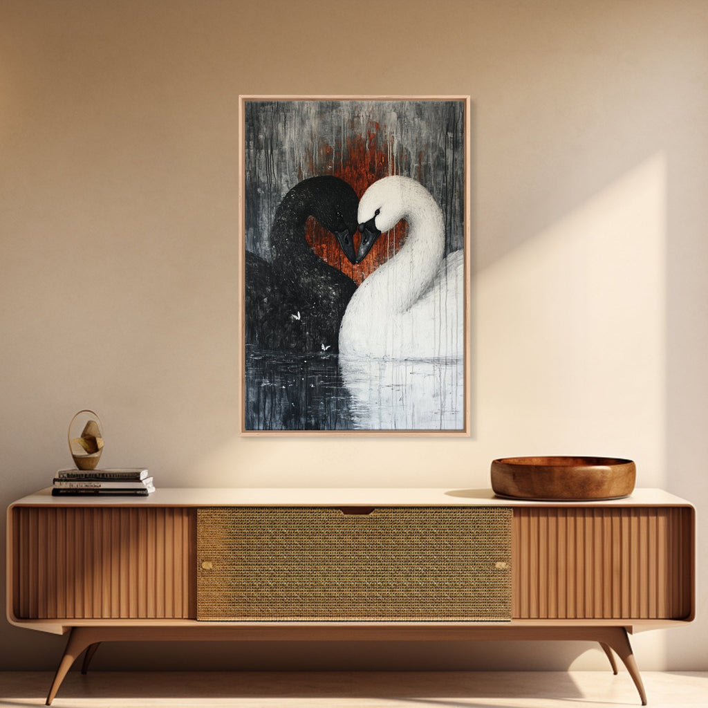 Two Swans in Love Canvas Print