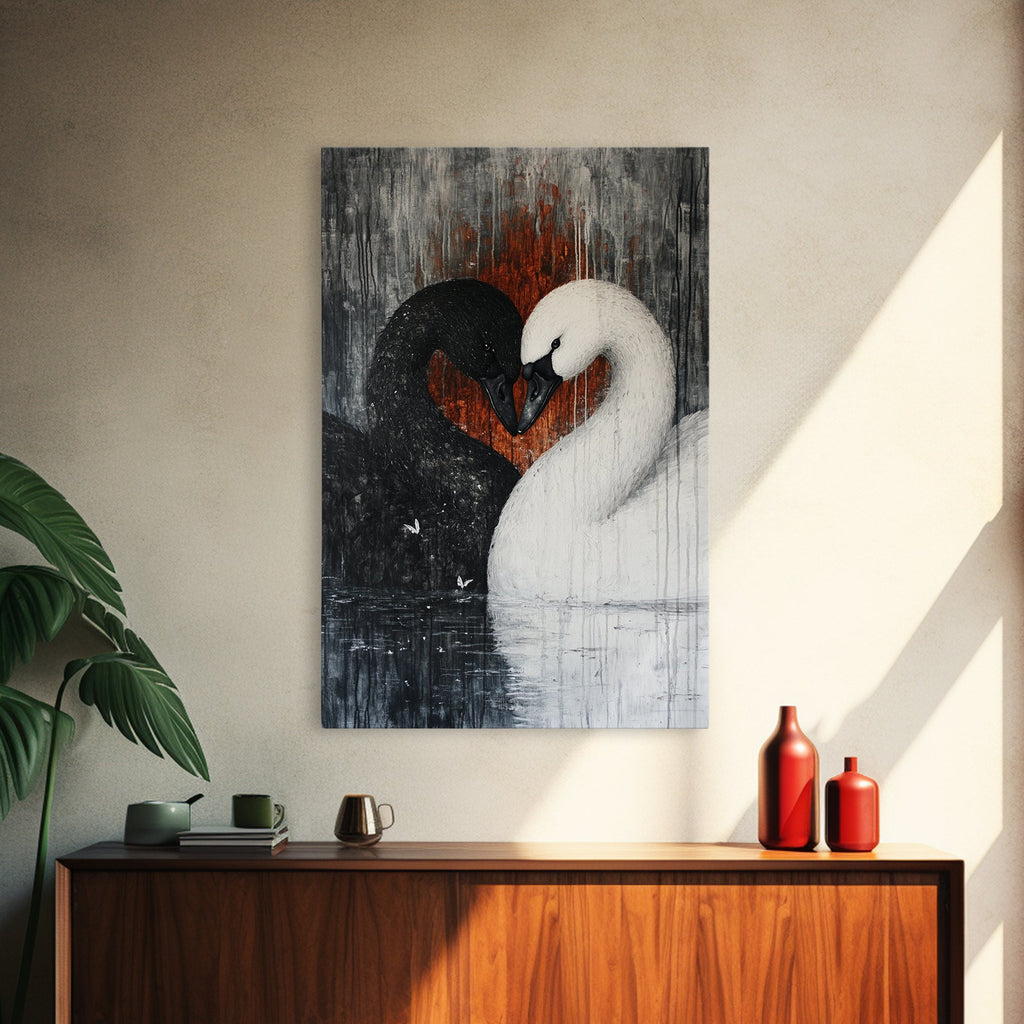 Two Swans in Love Canvas Print