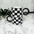 Black & White Checkered Ceramic Mug