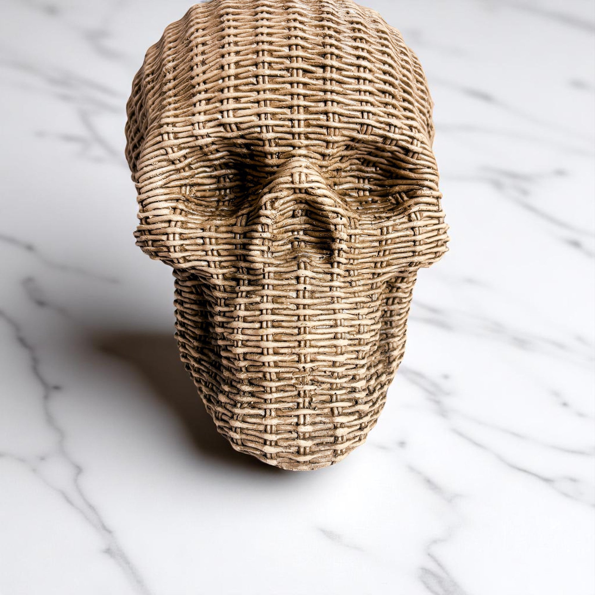 Rattan-Style Resin Skull