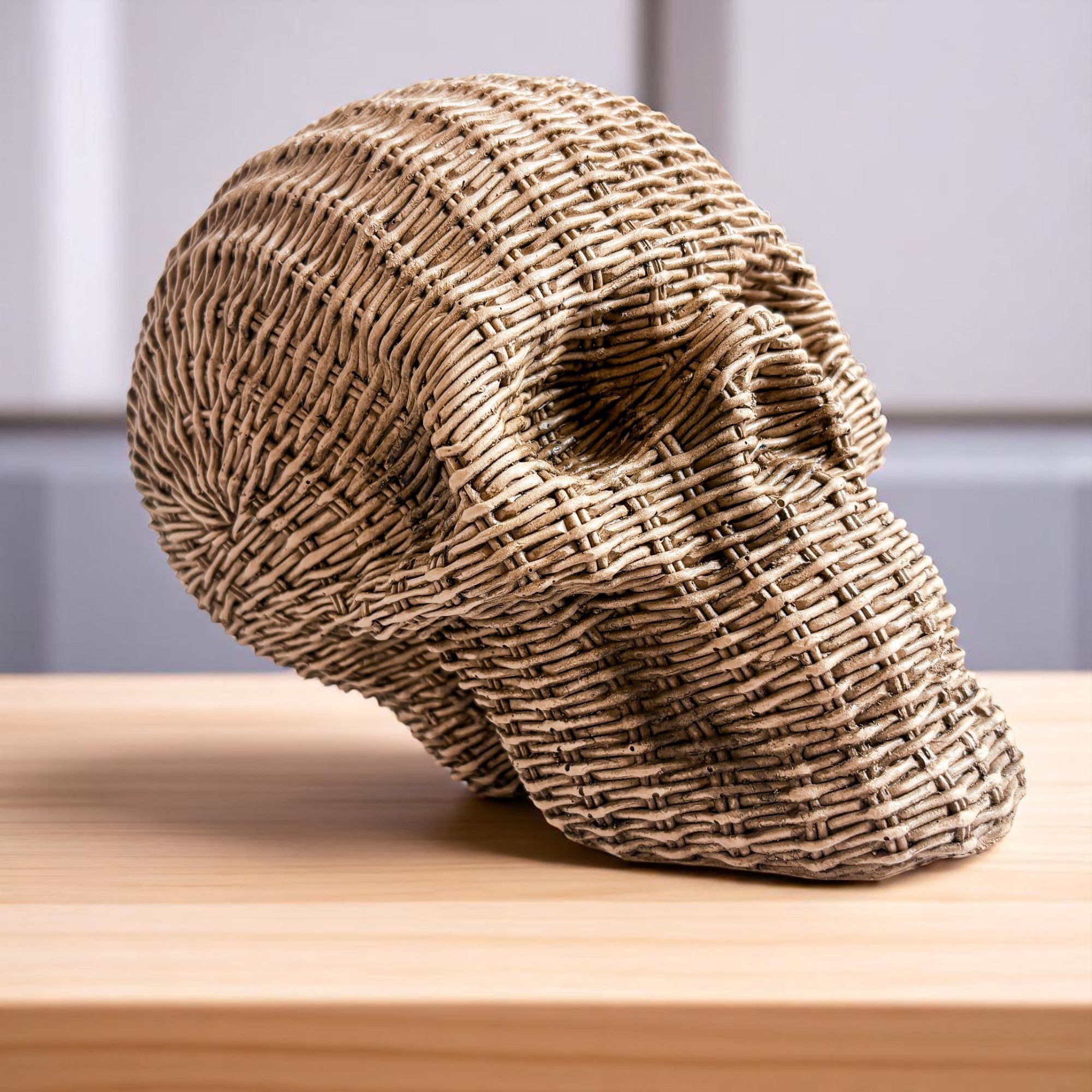 Rattan-Style Resin Skull