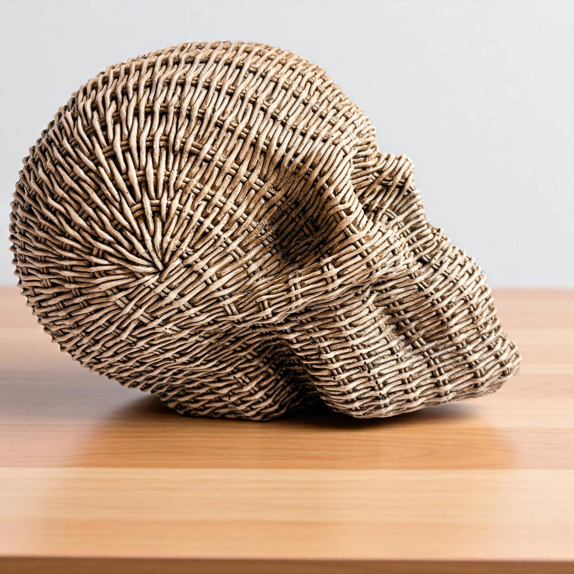 Rattan-Style Resin Skull