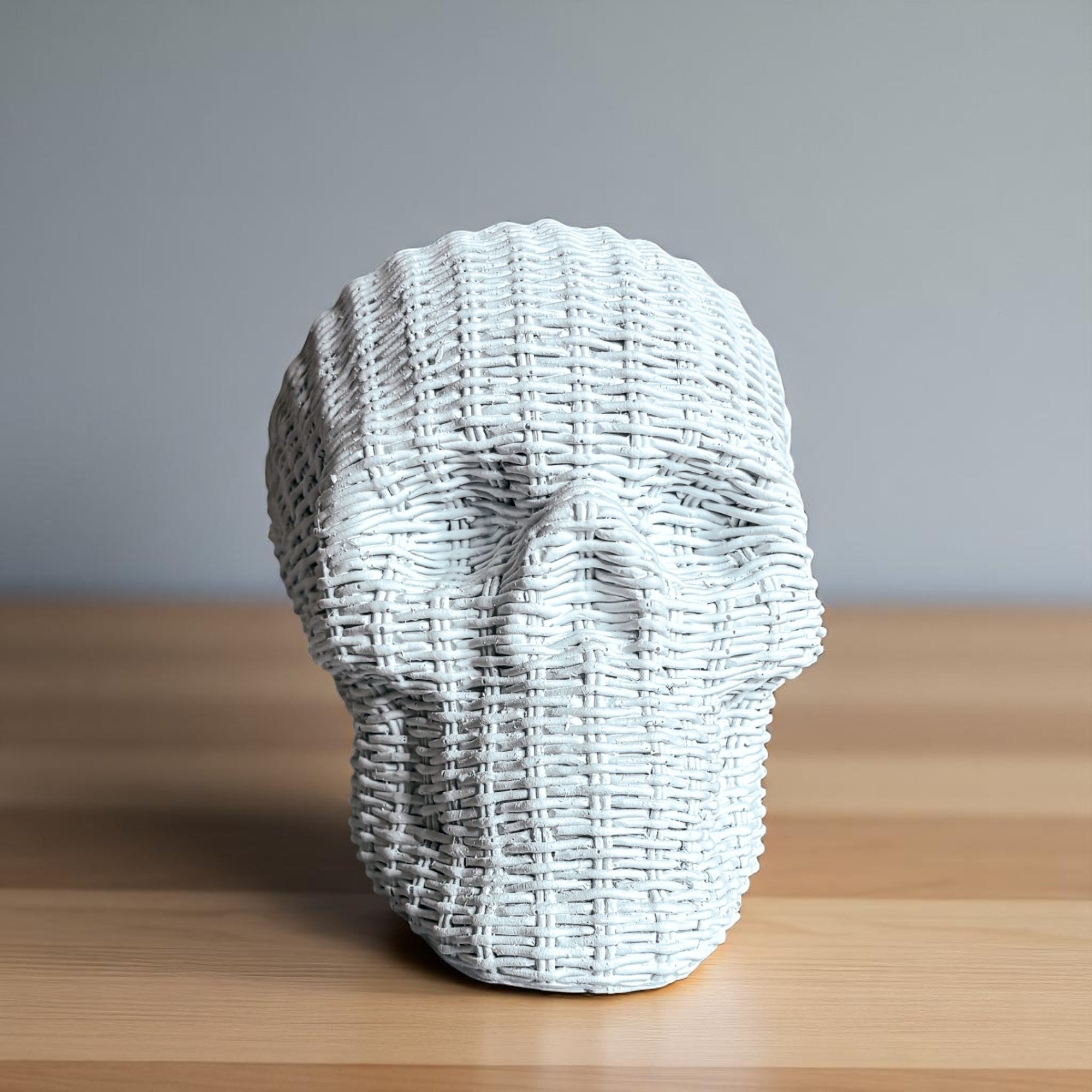 Rattan-Style Resin Skull