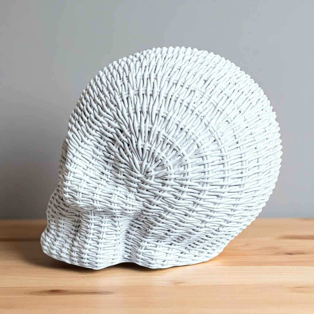 Rattan-Style Resin Skull