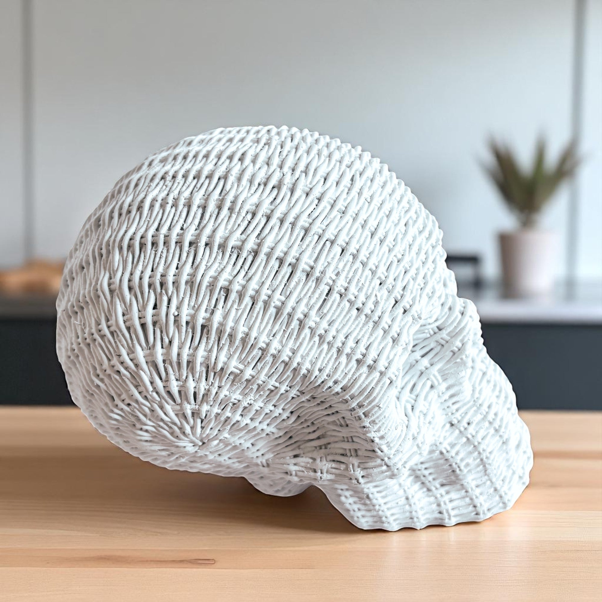 Rattan-Style Resin Skull