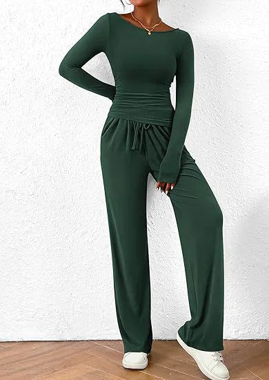 Soft Set Long-Sleeve Top & Wide-Leg Pants