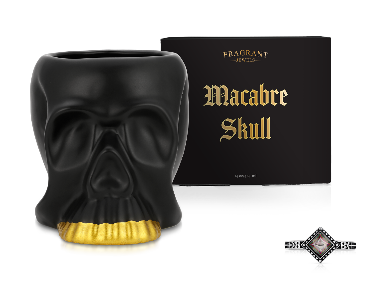 Macabre Skull Jewel Candle & Bath Bomb Set