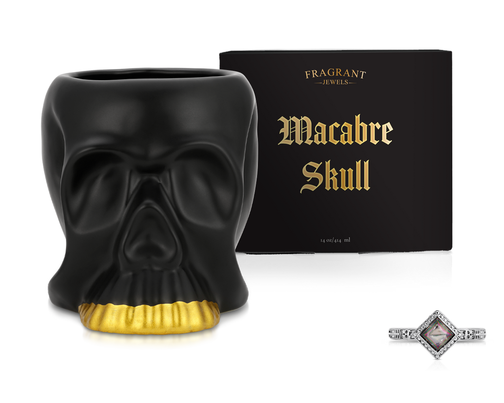 Macabre Skull Jewel Candle & Bath Bomb Set