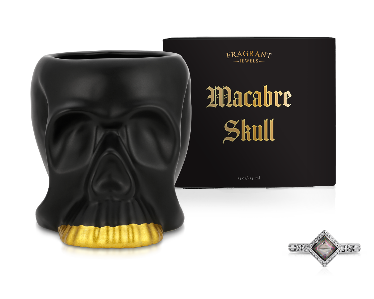 Macabre Skull Jewel Candle & Bath Bomb Set