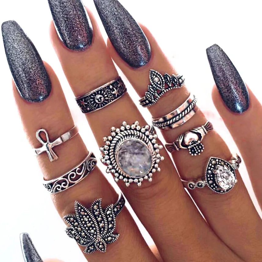 Bohemian Witchy Trendy Ring Sets
