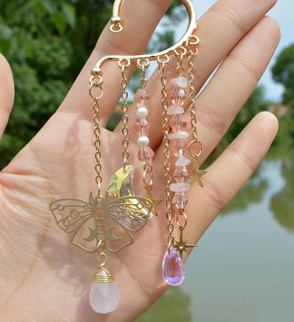 Crystal Charm Ear Cuffs