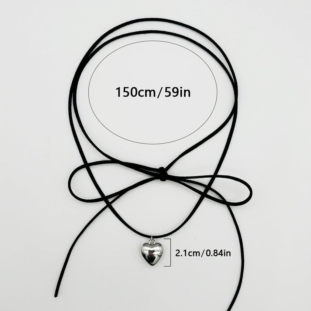 Goth Heart Pendant Necklace for Women