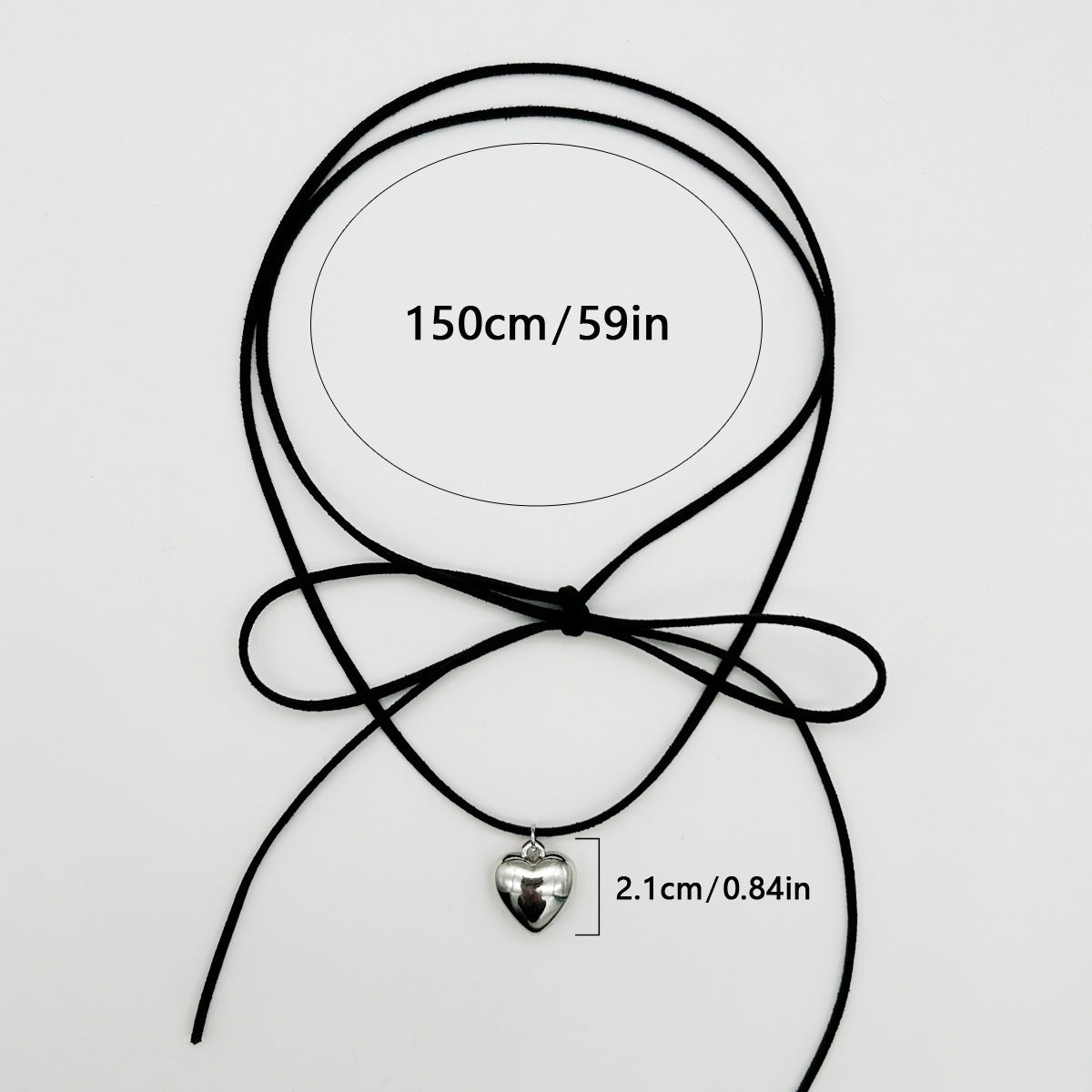 Goth Heart Pendant Necklace for Women